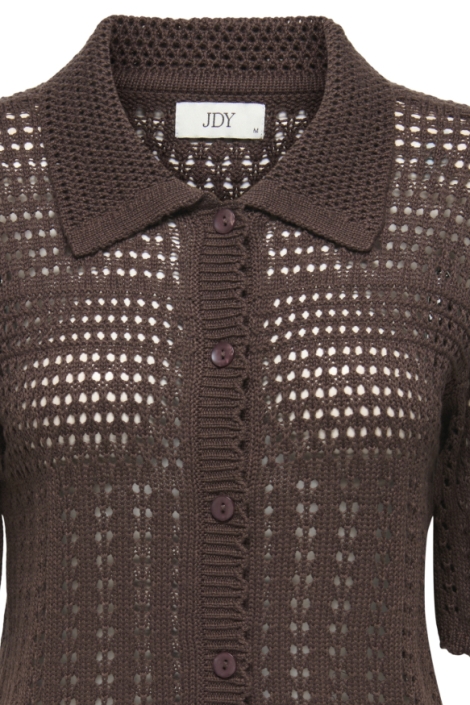 Jacqueline de Yong bruine dames vest | Close up