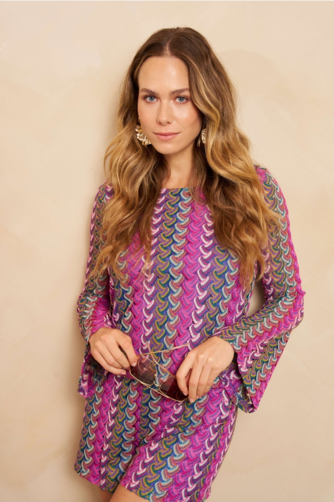 Lofty Manner roze dames t-shirt | Model vooraanzicht