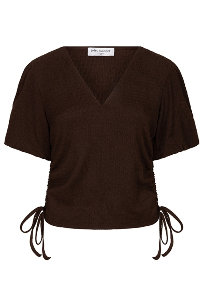 Lofty Manner bruine dames t-shirt | Vooraanzicht