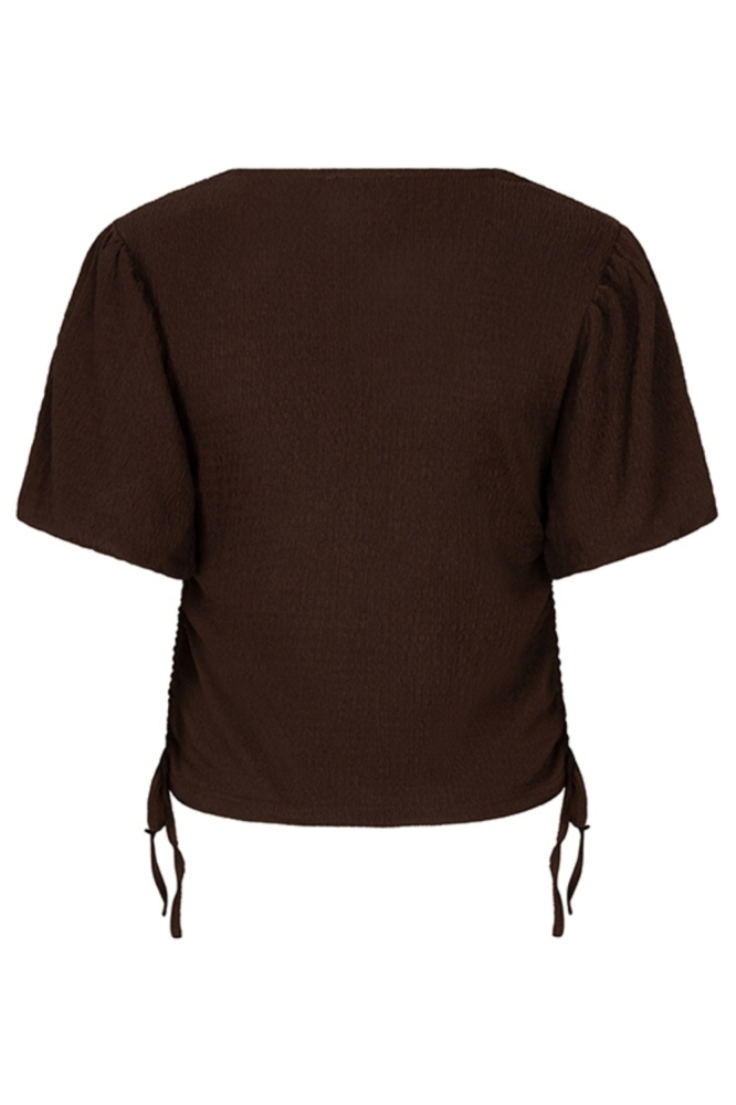 Lofty Manner bruine dames t-shirt | Achteraanzicht