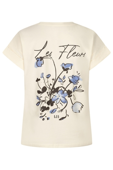 Lofty Manner beige dames t-shirt | Achteraanzicht