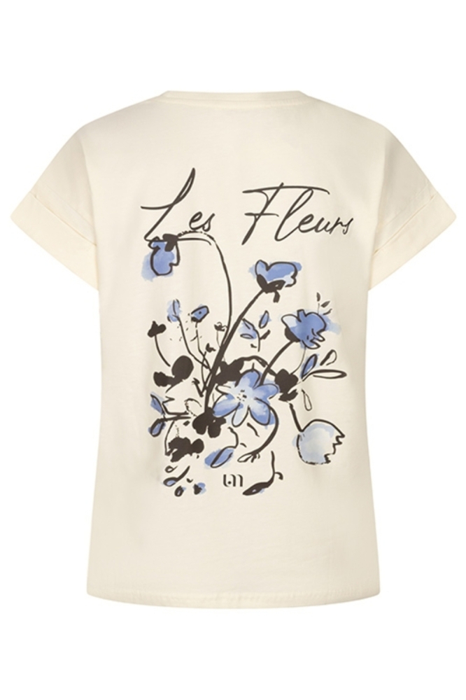 Lofty Manner beige dames t-shirt | Achteraanzicht
