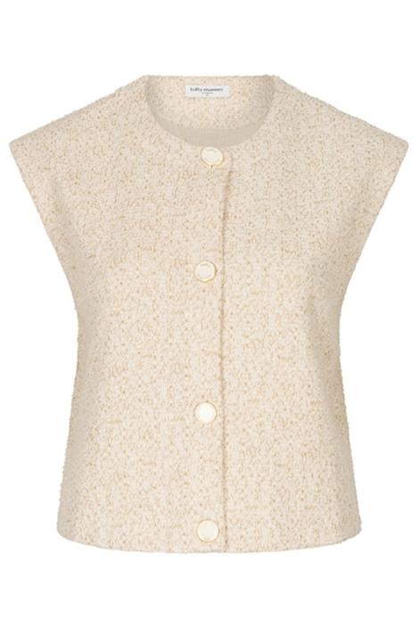 Lofty Manner beige dames gilet | Vooraanzicht