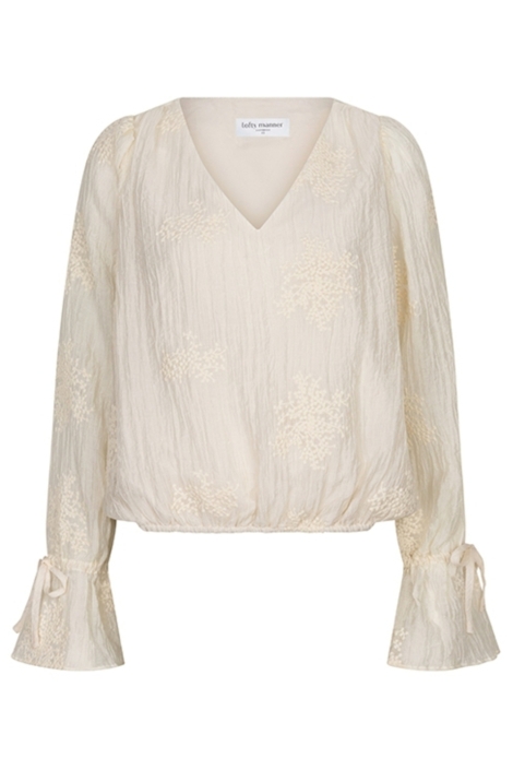 Lofty Manner beige dames blouse | Vooraanzicht