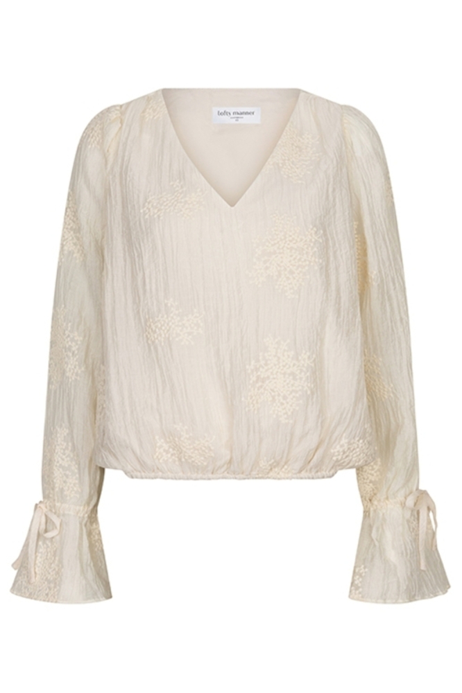Lofty Manner beige dames blouse | Vooraanzicht