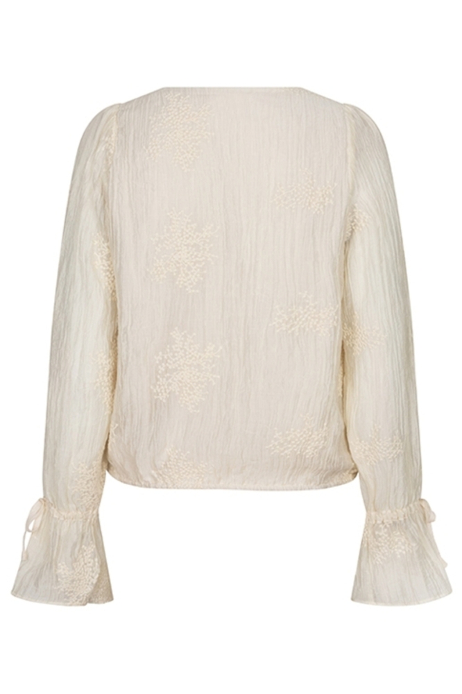 Lofty Manner beige dames blouse | Achteraanzicht