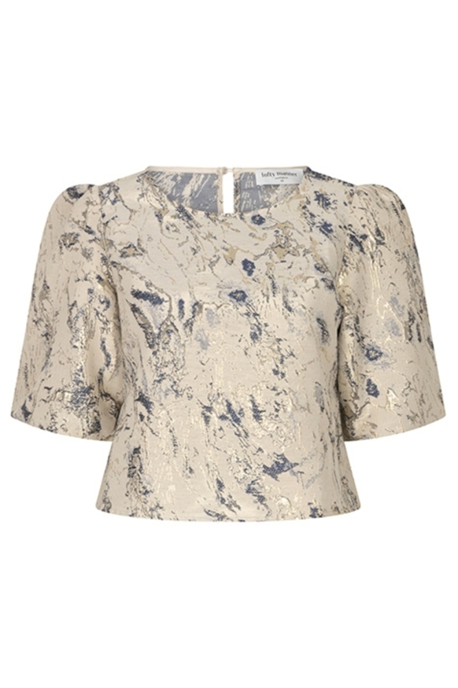 Lofty Manner beige dames t-shirt | Vooraanzicht