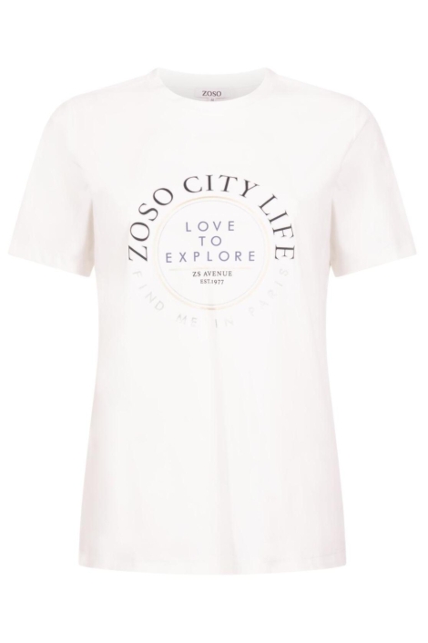 Zoso witte dames t-shirt | Vooraanzicht