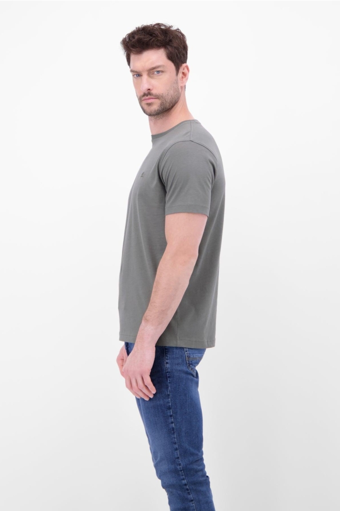 Lerros grijze heren t-shirt | Model zijaanzicht