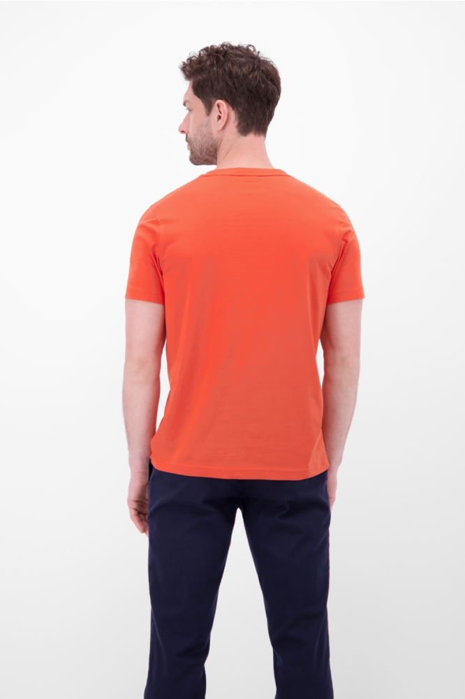 Lerros oranje heren t-shirt | Model achteraanzicht