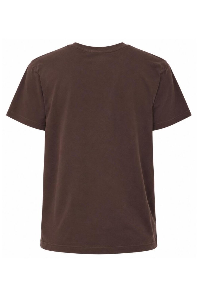 Pieces bruine dames t-shirt | Achteraanzicht