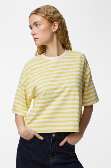 Pieces pcsadie 2/4 boxy tee pwp jrs bc Wit