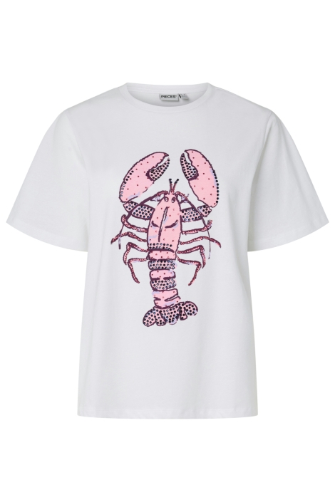 Pieces witte dames t-shirt | Vooraanzicht