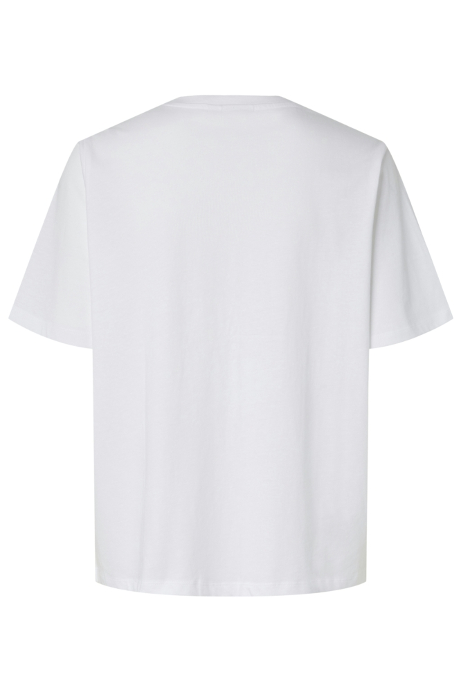 Pieces witte dames t-shirt | Achteraanzicht