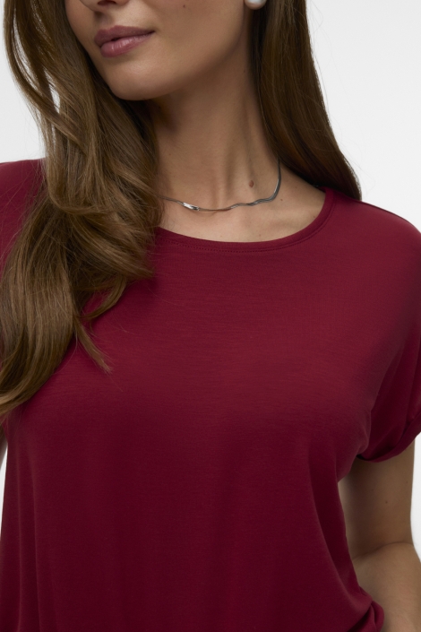 Vero Moda rode dames t-shirt | Close up