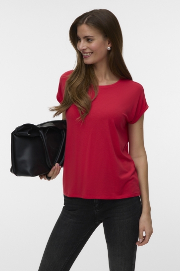 Vero Moda vmava plain ss top jrs noos Rood