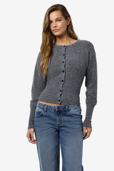 Noisy may grijze dames vest | Model vooraanzicht