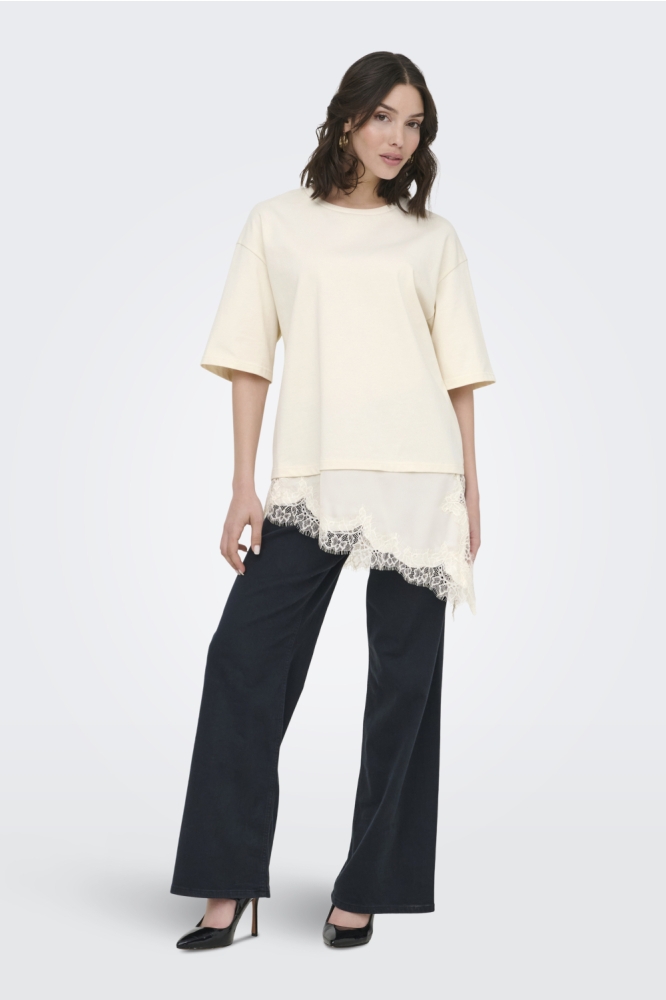 Jacqueline de Yong beige dames t-shirt | Model