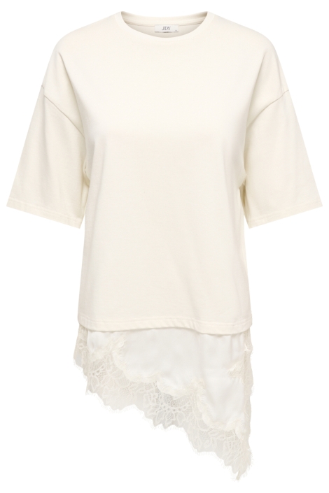 Jacqueline de Yong beige dames t-shirt | Vooraanzicht