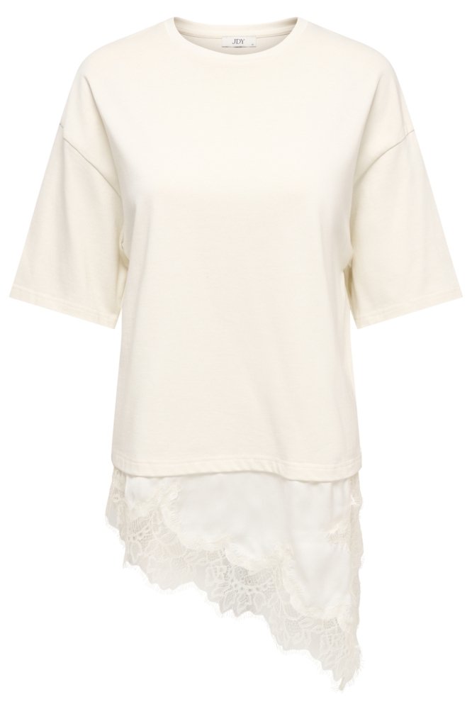 Jacqueline de Yong beige dames t-shirt | Vooraanzicht