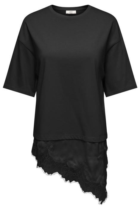Jacqueline de Yong zwarte dames t-shirt | Vooraanzicht