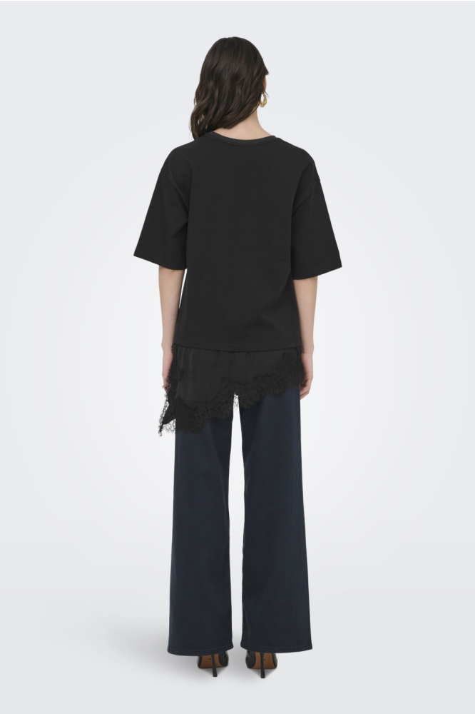 Jacqueline de Yong zwarte dames t-shirt | Model