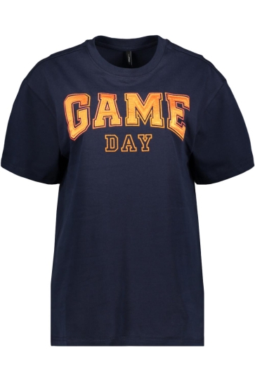 Only T-shirt ONLRIKKA S/S SATIN PRINT TOP BOX CS 15364787 Navy/Blazer/Game (orio