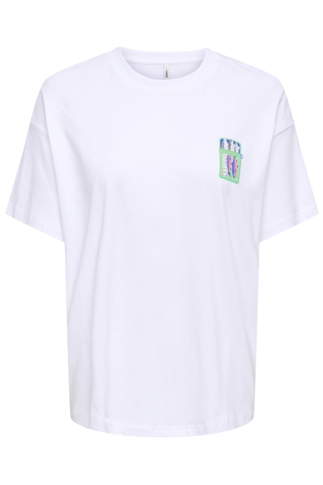 Only witte dames t-shirt | Vooraanzicht