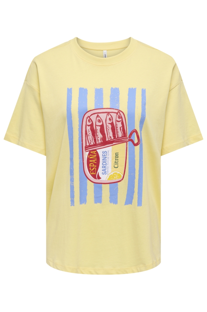 Only gele dames t-shirt | Vooraanzicht