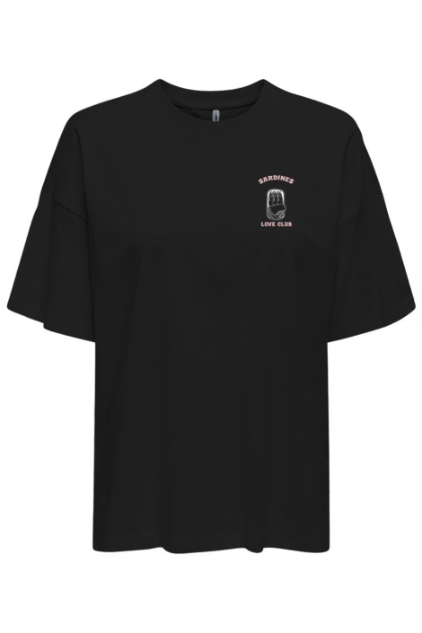 Only zwarte dames t-shirt | Vooraanzicht