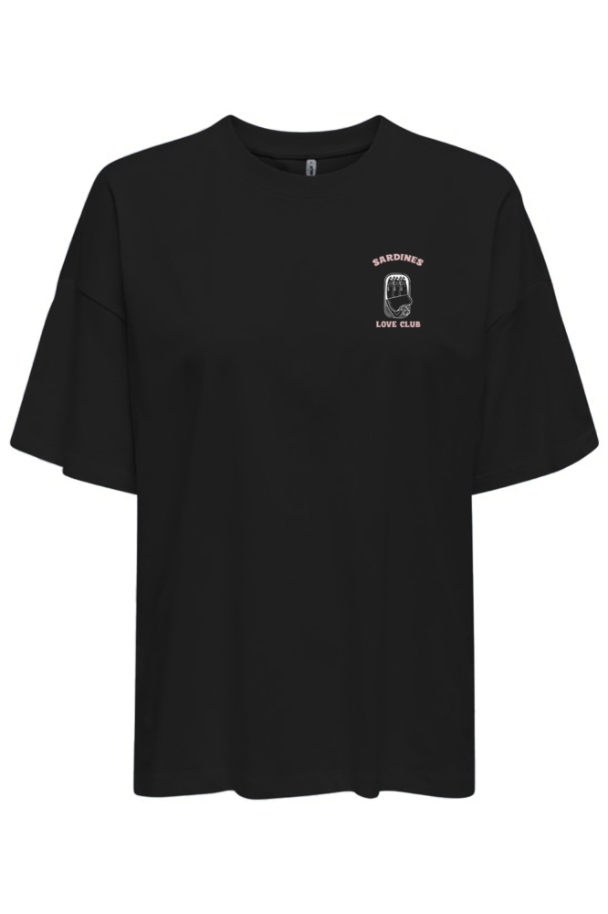 Only zwarte dames t-shirt | Vooraanzicht