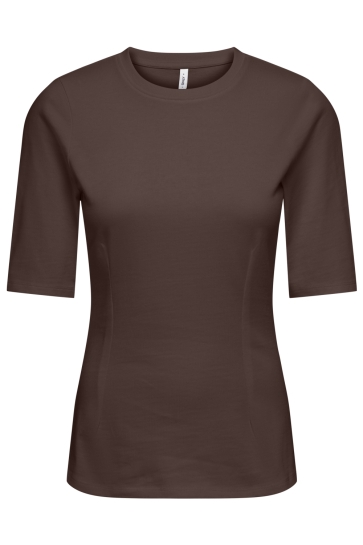 Only T-shirt ONLMARIE TOP BOX JRS 15375798 CHOCOLATE MARTINI/DART