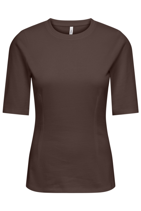 Only bruine dames t-shirt | Vooraanzicht