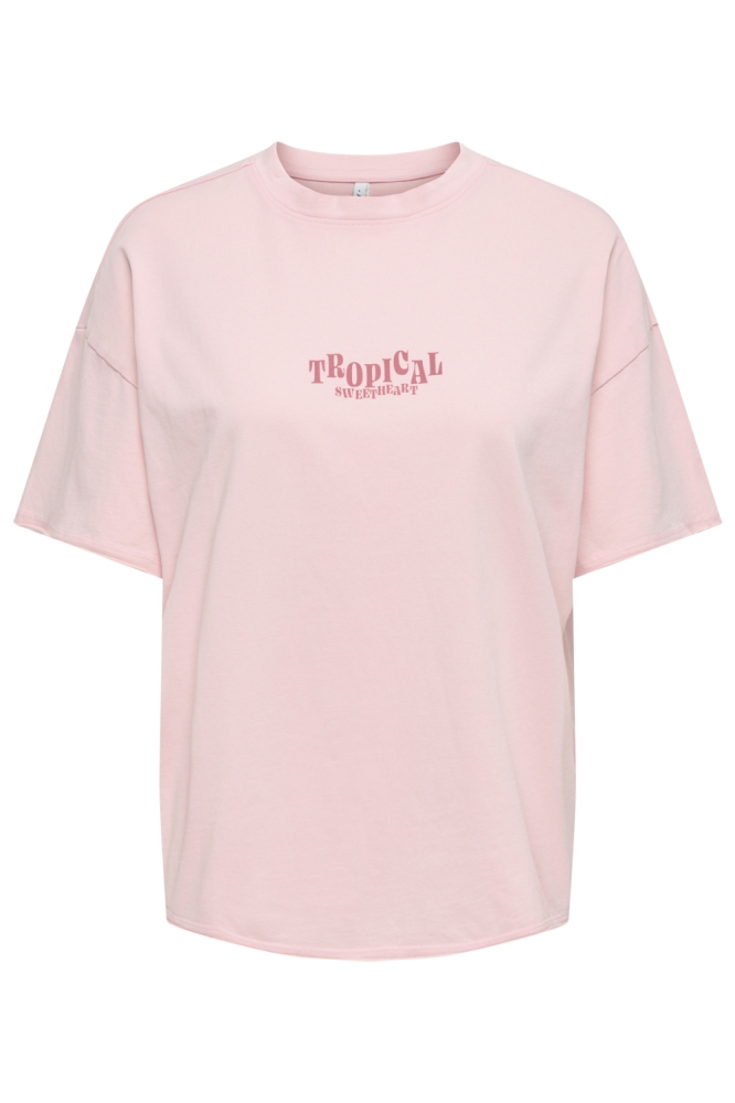 Only roze dames t-shirt | Vooraanzicht