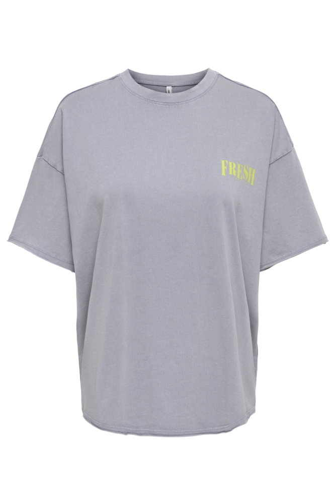 Only grijze dames t-shirt | Vooraanzicht