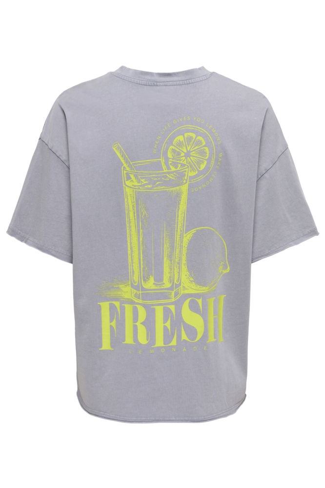 Only grijze dames t-shirt | Achteraanzicht