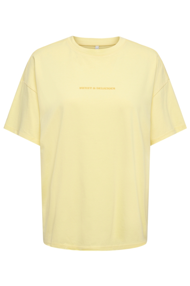 Only gele dames t-shirt | Vooraanzicht