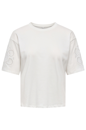 Only T-shirt ONLTALLY S/S ROUND NECK BOX TOP JRS 15375859 CLOUD DANCER/CIRCLE LIA