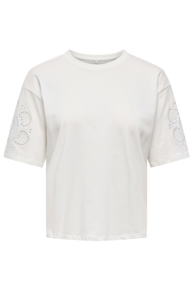 Only witte dames t-shirt | Vooraanzicht