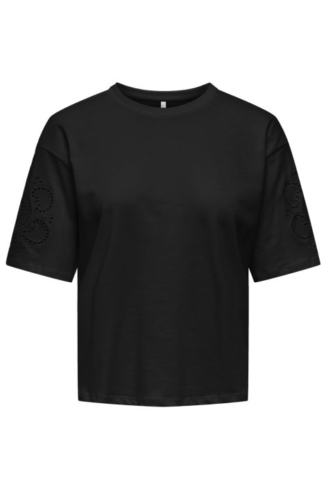 Only zwarte dames t-shirt | Vooraanzicht