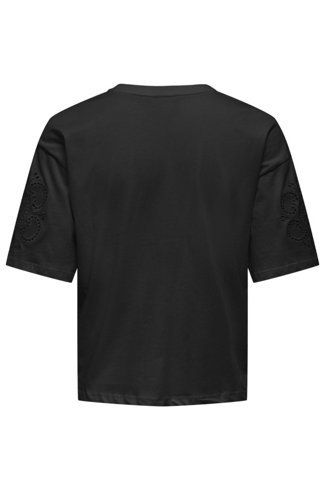 Only zwarte dames t-shirt | Achteraanzicht