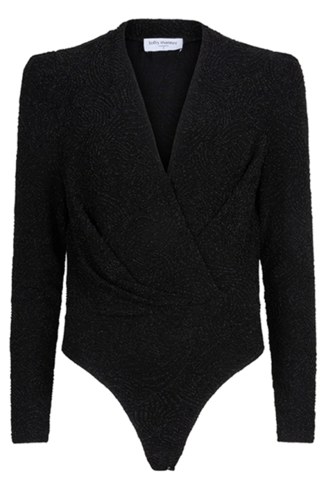 Lofty Manner zwarte dames blouse | Vooraanzicht