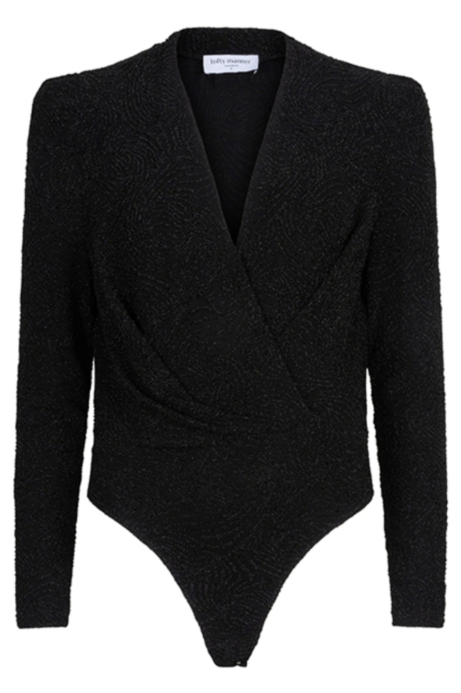 Lofty Manner zwarte dames blouse | Vooraanzicht