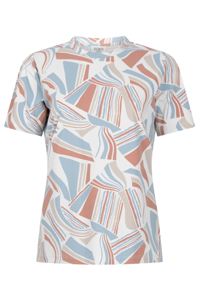 Zoso beige dames t-shirt | Vooraanzicht