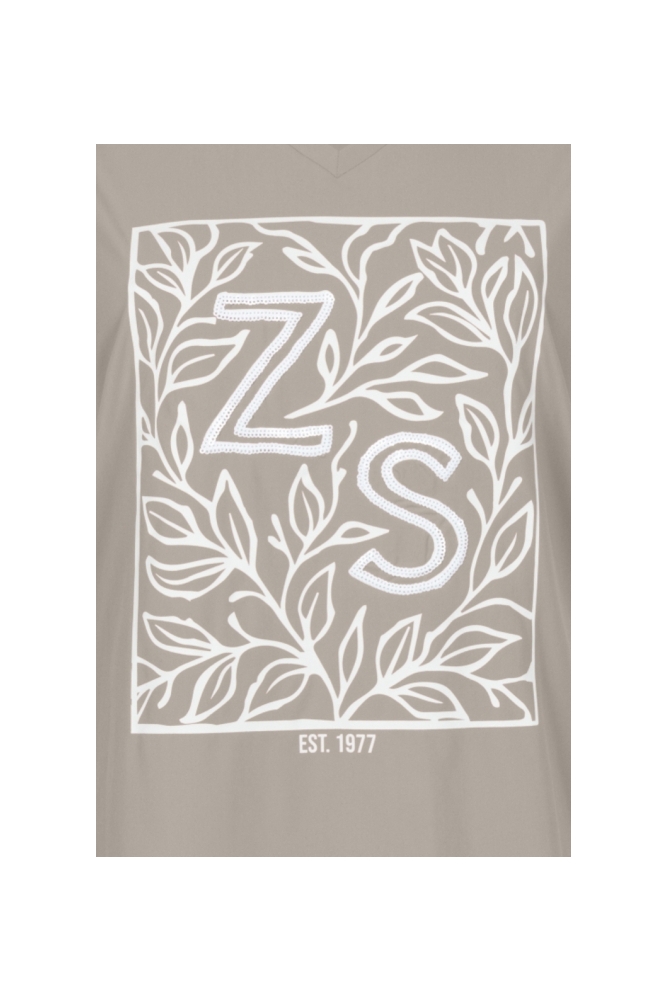 Zoso beige dames t-shirt | Close up