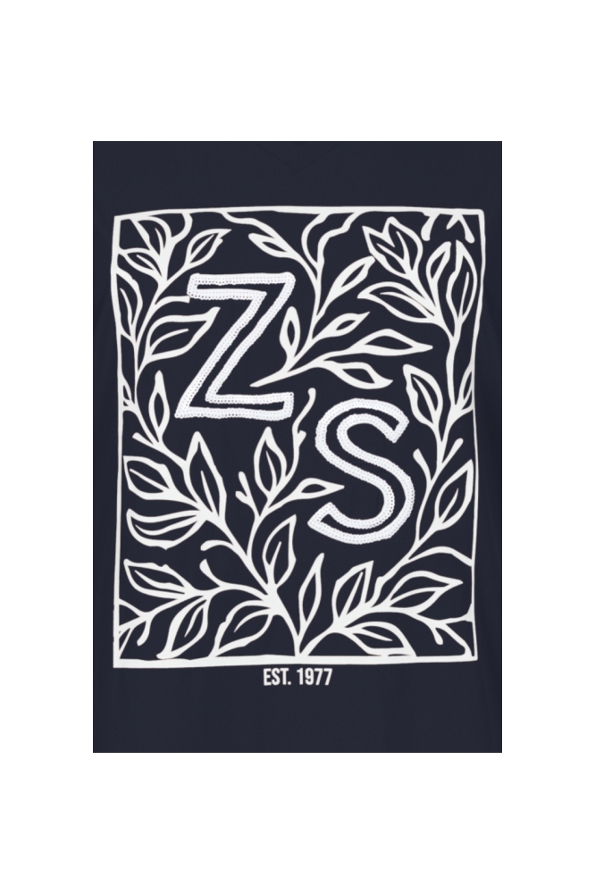 Zoso blauwe dames t-shirt | Close up