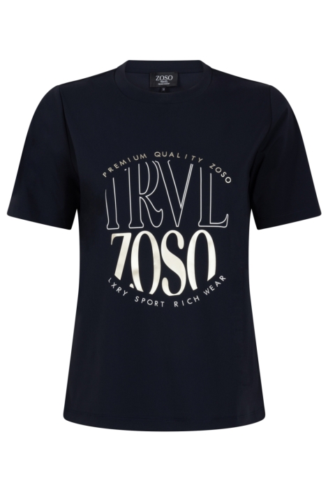 Zoso blauwe dames t-shirt | Vooraanzicht