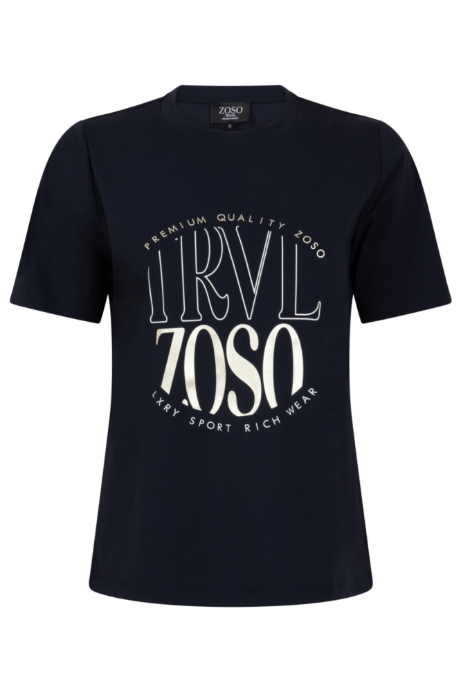 Zoso blauwe dames t-shirt | Vooraanzicht