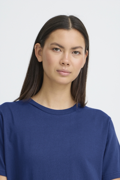 Ichi blauwe dames t-shirt | Close up