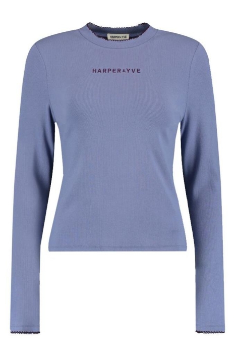 Harper & Yve blauwe dames t-shirt | Vooraanzicht